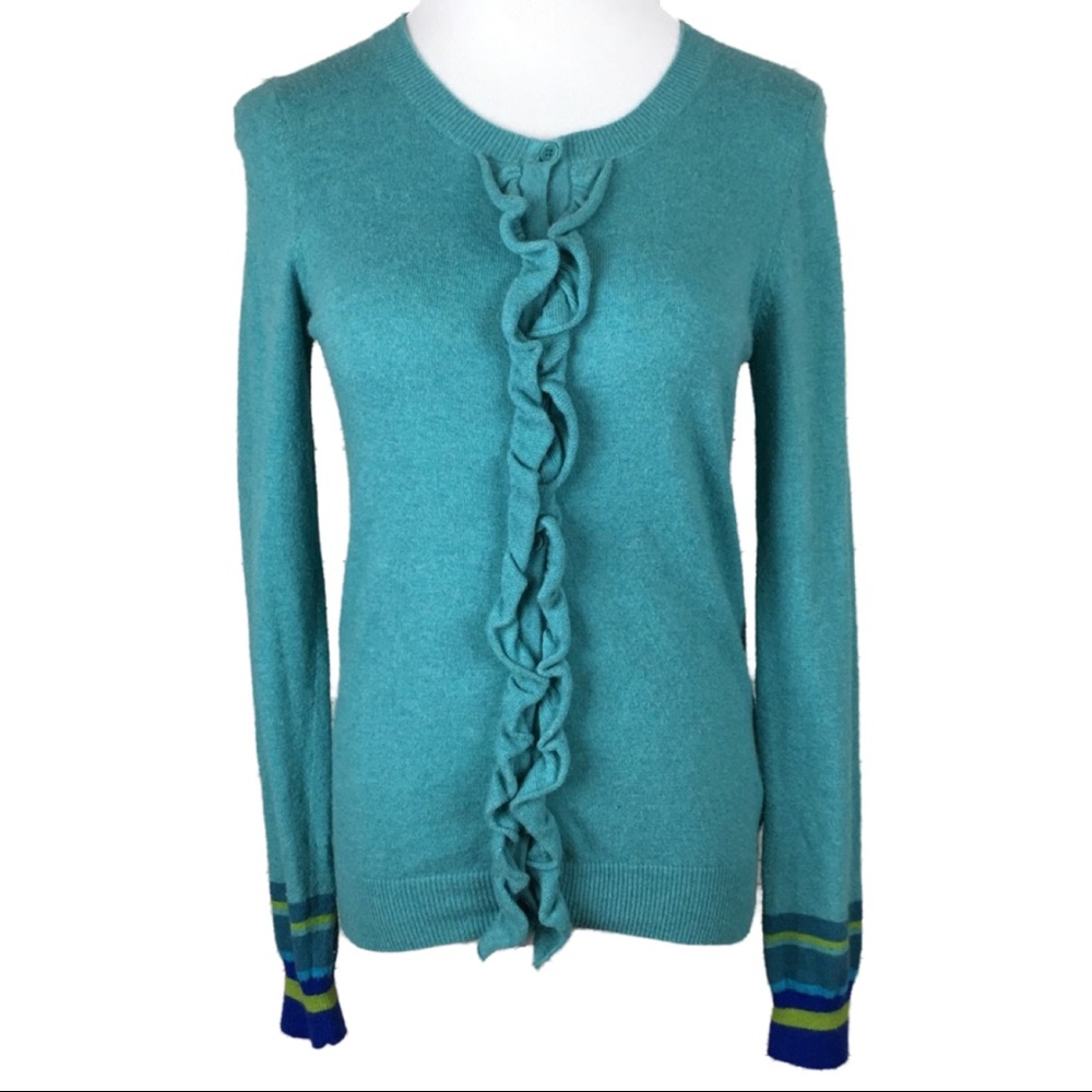 Boden Woman's Sz 4 Blue Cashmere Sweater Cardigan